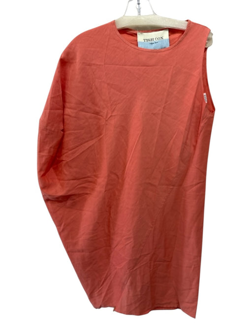 Tish Cox Size Small Orange No Fabric Tag Asymmetric Paneled Side Zip Dress Orange / Small