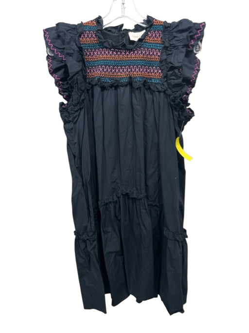 Love The Label Size Large Black, Pink, Orange Cotton Ruffle Cap Sleeve Dress Black, Pink, Orange / Large