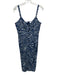 Tanya Taylor Size 6 Blue & White Linen Blend Sleeveless Abstract Print Dress Blue & White / 6