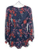 Keepsake Size Small Navy, Pink, Orange Polyester Long Sleeve Floral Romper Navy, Pink, Orange / Small