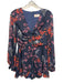 Keepsake Size Small Navy, Pink, Orange Polyester Long Sleeve Floral Romper Navy, Pink, Orange / Small