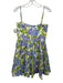 Agua Bendita Size Large Blue, Purple, Green Linen Spaghetti Strap Tiered Dress Blue, Purple, Green / Large
