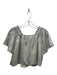 Queen of Sparkles Size XS Silver Polyester Blend Short Sleeve Shimmer Top Silver / XS