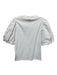 Love The Label Size Medium White Cotton Blend Short Puff Sleeve Top White / Medium