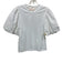 Love The Label Size Medium White Cotton Blend Short Puff Sleeve Top White / Medium