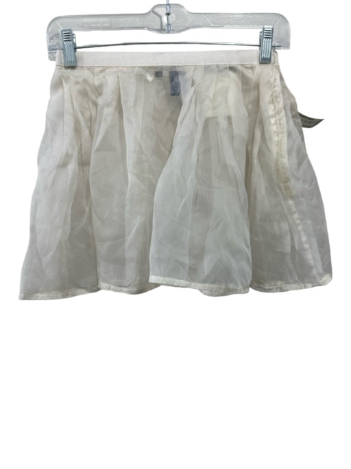 Emanuel Ungaro Size 8 Cream White Silk Sheer Mini Tutu Top Cream White / 8