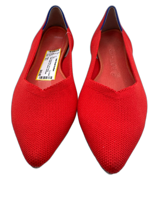 Rothy's Shoe Size 10.5 Red Orange Textile Pointed Toe Woven Flats Red Orange / 10.5