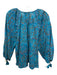 Cleobella Size M Blue, Brown, Purple Cotton Quarter Button Long Sleeve Top Blue, Brown, Purple / M