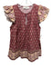 Sea New York Size XS Purple, Beige, Multi Cotton floral print Cap Sleeve Top Purple, Beige, Multi / XS