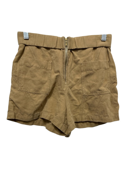 Sandro Size 1 Beige Cotton & Linen Zip Fly Pockets Shorts Beige / 1