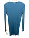 SABO Size XS Blue Cotton Ribbed Button Up Long Sleeve Deep V Dress Blue / XS