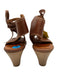 Pikolinos Shoe Size 36 Brown Leather Wood Block Heel lace up Almond Toe Sandals Brown / 36