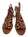 Pikolinos Shoe Size 36 Brown Leather Wood Block Heel lace up Almond Toe Sandals Brown / 36