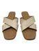 Nisolo Shoe Size 9 Cream & Beige Leather Criss Cross Stacked Heel Sandals Cream & Beige / 9