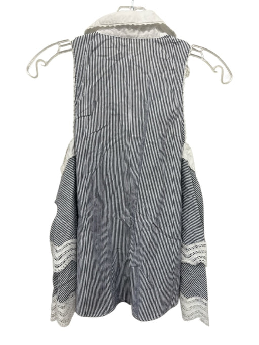 Jonathan Simkhai Size XS Blue & White Cotton Striped Button Down Top Blue & White / XS