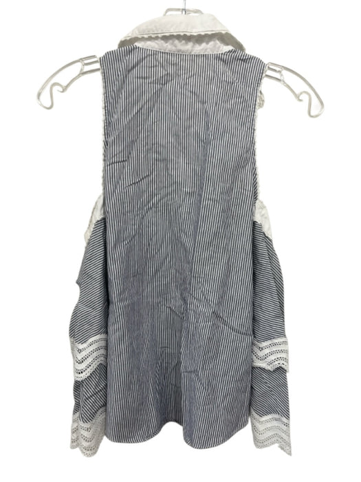 Jonathan Simkhai Size XS Blue & White Cotton Striped Button Down Top Blue & White / XS