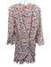 Veronica Beard Size M White, Pink, Multi Silk floral print rouched detail Dress White, Pink, Multi / M