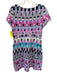 Emilio Pucci Size 44 White, Pink, Multi Cotton Abstract Print Scoop Neck Dress White, Pink, Multi / 44