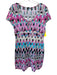 Emilio Pucci Size 44 White, Pink, Multi Cotton Abstract Print Scoop Neck Dress White, Pink, Multi / 44