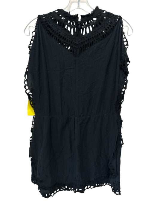 IRO Size 38 Black Viscose & Cotton Sleeveless Cut Outs Back Zip Dress Black / 38