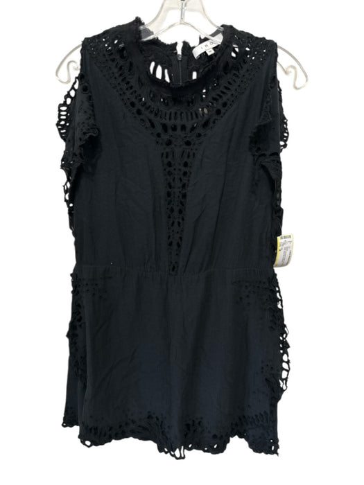 IRO Size 38 Black Viscose & Cotton Sleeveless Cut Outs Back Zip Dress Black / 38