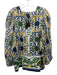 Samantha Sung Size 8 White, Blue, Multi Cotton floral print Top White, Blue, Multi / 8