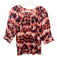 Marie Oliver Size S orange, black, multi Cotton Abstract Print V Neck Top orange, black, multi / S