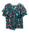 CROSBY by Mollie Burch Size S Teal, Pink, Multi No Fabric Tag All Over Print Top Teal, Pink, Multi / S