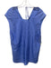Beautiful People Size L Blue Silk Sleeveless V Neck Tie Neck Top Blue / L