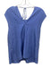 Beautiful People Size L Blue Silk Sleeveless V Neck Tie Neck Top Blue / L