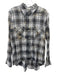 Enza Costa Size 1 White, Gray, Beige Cotton Plaid Paint Splatter Button Up Top White, Gray, Beige / 1