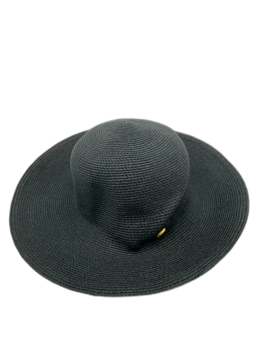 Eric Javits Black Straw Woven Charm wide brim Hat Black / One Size
