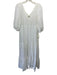 Ottod'Ame Size 4 White Cotton Blend Crinkle V Neck Gathered Maxi Dress White / 4