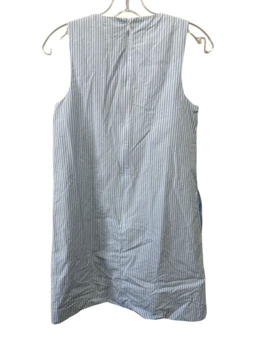 Ann Mashburn Size XS Light blue & white Cotton Stripe Sleeveless Shift Dress Light blue & white / XS