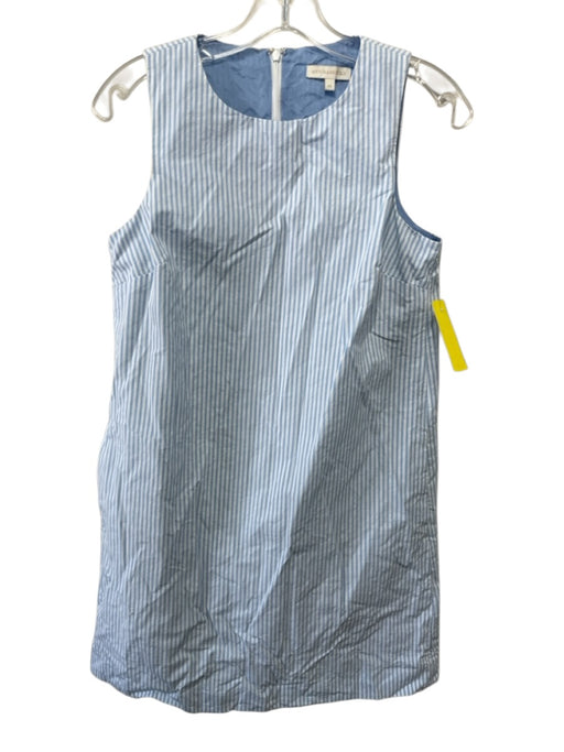 Ann Mashburn Size XS Light blue & white Cotton Stripe Sleeveless Shift Dress Light blue & white / XS