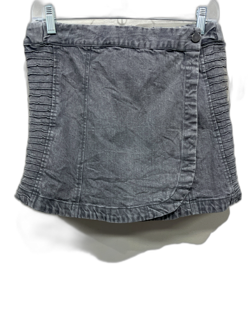 Love The Label Size XS Gray Wash Cotton Denim Wrap Elastic Waist Skort Skirt Gray Wash / XS