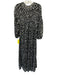 Marie Oliver Size XS Black, Brown, Beige Silk Blend Metallic Stripe Midi Dress Black, Brown, Beige / XS