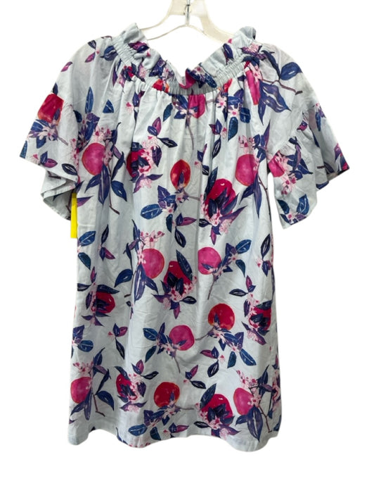 Brooke Wright Size XS/S Blue, Pink & Purple Cotton Short Sleeve Shift Dress Blue, Pink & Purple / XS/S