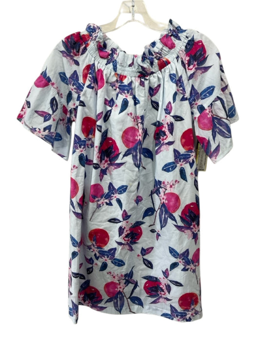 Brooke Wright Size XS/S Blue, Pink & Purple Cotton Short Sleeve Shift Dress Blue, Pink & Purple / XS/S