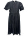 Sonmer Size M Black Cotton Lace Detail Button Down high neck Maxi Dress Black / M