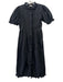 Sonmer Size M Black Cotton Lace Detail Button Down high neck Maxi Dress Black / M