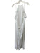 Camila Coelho Size M White Cotton Seersucker Tie Straps High Slit Coverup Dress White / M