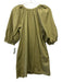 Staud Size S Olive Green Cotton Blend Button Down Gathered Shift Dress Olive Green / S