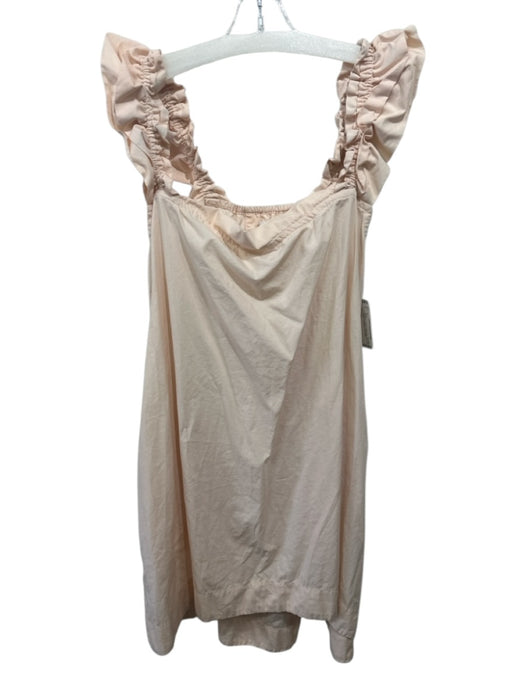 Piyama Size S Blush Pink Cotton Ruffle Strap Mini Shift Pajama Dress Blush Pink / S