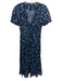 The Kooples Size S Black & Blue Viscose Floral Short Sheer Sleeve Dress Black & Blue / S