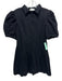 Hyacinth House Size M Black Cotton Blend Denim Short Puff Sleeve Collar Dress Black / M