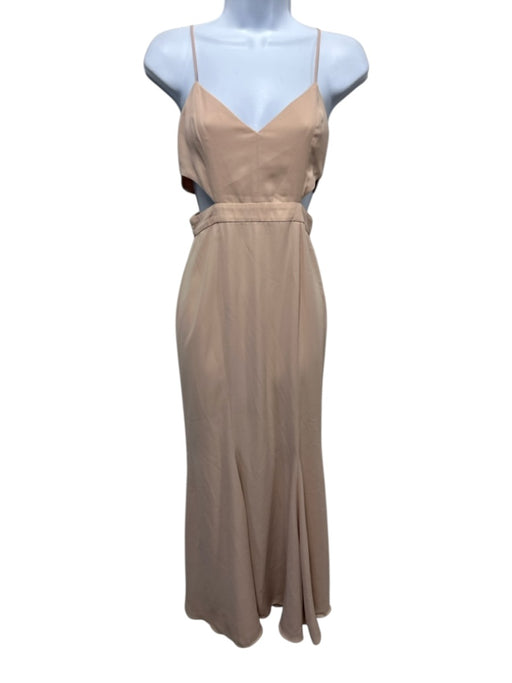 Fame and Partners Size XS Blush Pink Polyester Chiffon Spaghetti Strap Gown Blush Pink / XS