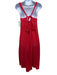 XiRENA Size S Bright red Cotton Crinkle Tie Straps Shift Midi Dress Bright red / S