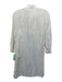 120% Lino Size M White Linen Sequin Embroidered stand collar 3/4 Sleeve Dress White / M