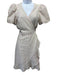 Draper James Size S White, Pink & Green Polyester & Cotton Textured Wrap Dress White, Pink & Green / S